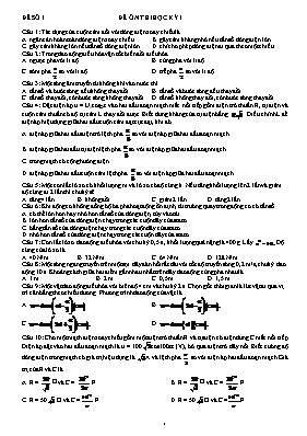 4 Đề ôn tập học kì I Vật lí lớp 12 (Kèm đáp án)